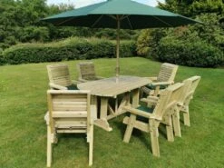 Churnet Valley Ergo 6 Seat Table Set - 6 X Chairs -Garden Furniture Store 46799 2532