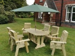 Churnet Valley Ergo 6 Seat Table Set - 6 X Chairs -Garden Furniture Store 46799 2533