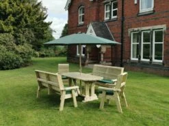 Churnet Valley Ergo 8 Seat Table Set - 2 X Chairs & 2 X 3-Seater Benches -Garden Furniture Store 46800 2529