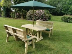 Churnet Valley Ergo 6 Seat Table Set - 3 X Benches -Garden Furniture Store 46802 2519