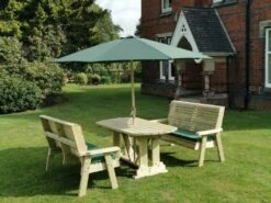 Churnet Valley Ergo 6 Seat Table Set - 3 X Benches -Garden Furniture Store 46802 2520