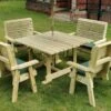 Churnet Valley Ergo 8 Seater Square Set - 4 X Benches -Garden Furniture Store 46805 2511