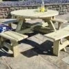 Churnet Valley Westwood Round 8 Seat Picnic Table -Garden Furniture Store 46830 2420