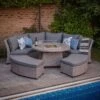 LG Outdoor Oslo Curved Dining Modular Set With Gas Firepit Table -Garden Furniture Store 46951 2283