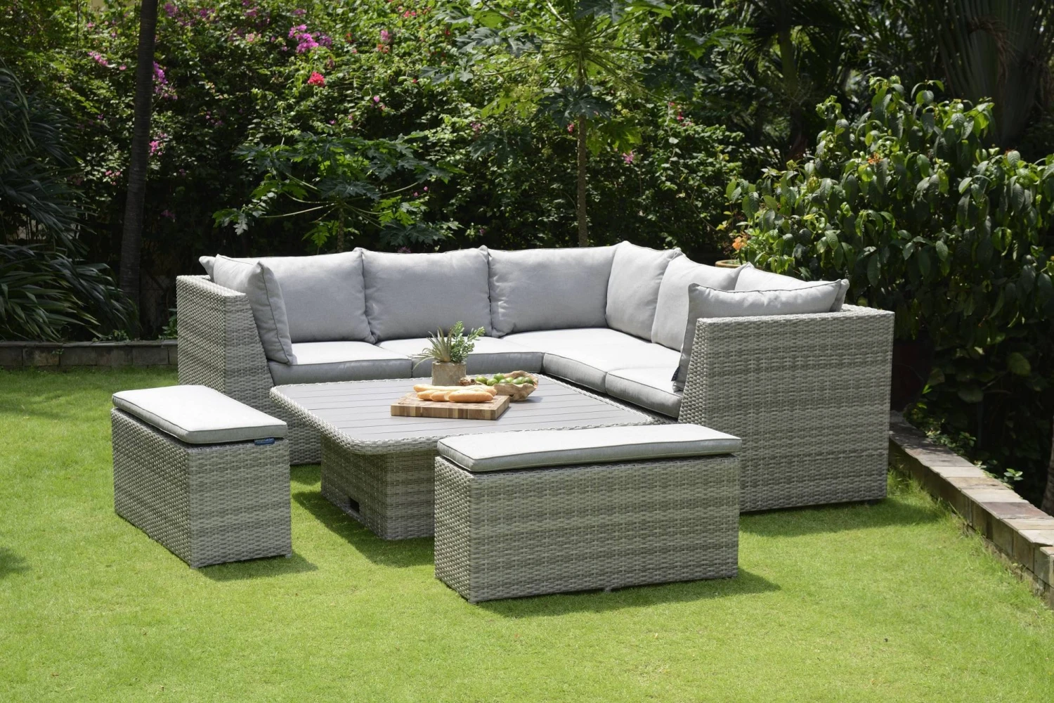 Aruba Casual Corner Dining Bench Set 4 Aruba Casual Corner Dining Bench Set - Image 2