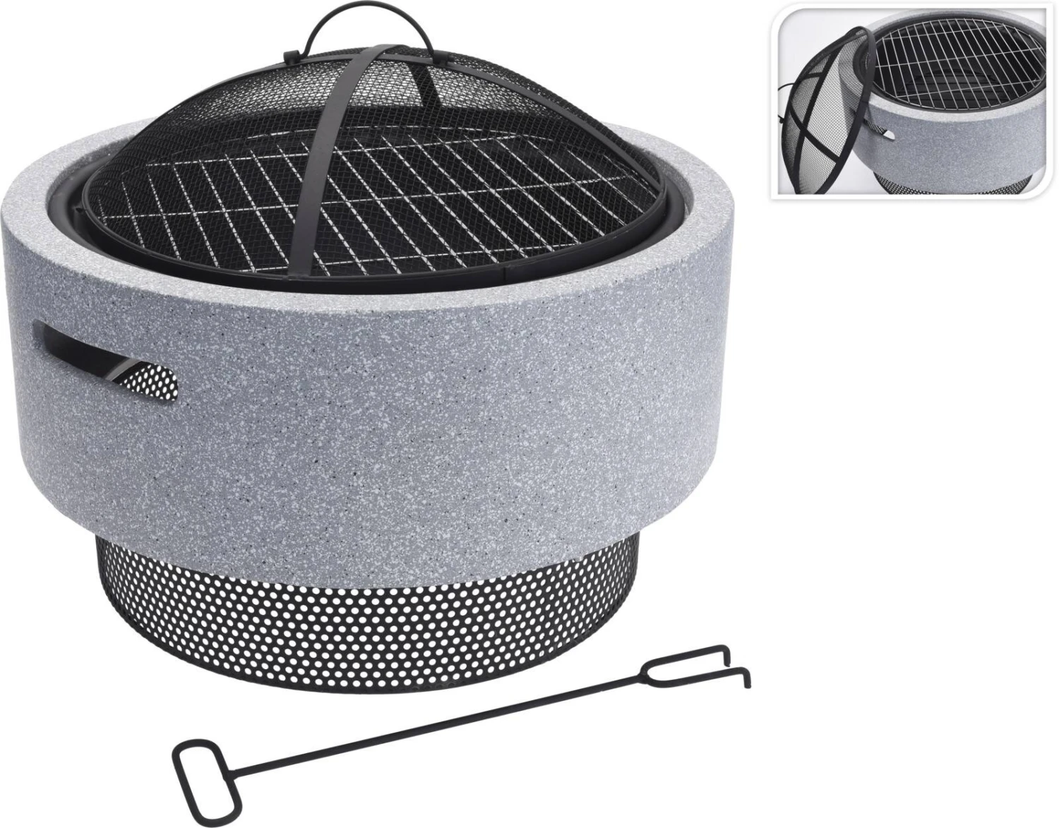 Koopman Turin Fire Bowl MgO With BBQ Rack 3 Koopman Turin Fire Bowl MgO With BBQ Rack