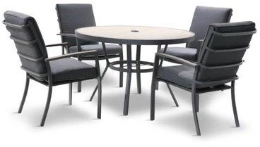 LG Outdoor Monza 4 Seat Set With High Back Armchairs And Parasol 3 LG Outdoor Monza 4 Seat Set With High Back Armchairs And Parasol