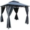 Royalcraft Cambridge Compact Gazebo 2.75m X 2.75m - Grey -Garden Furniture Store 51827 28639